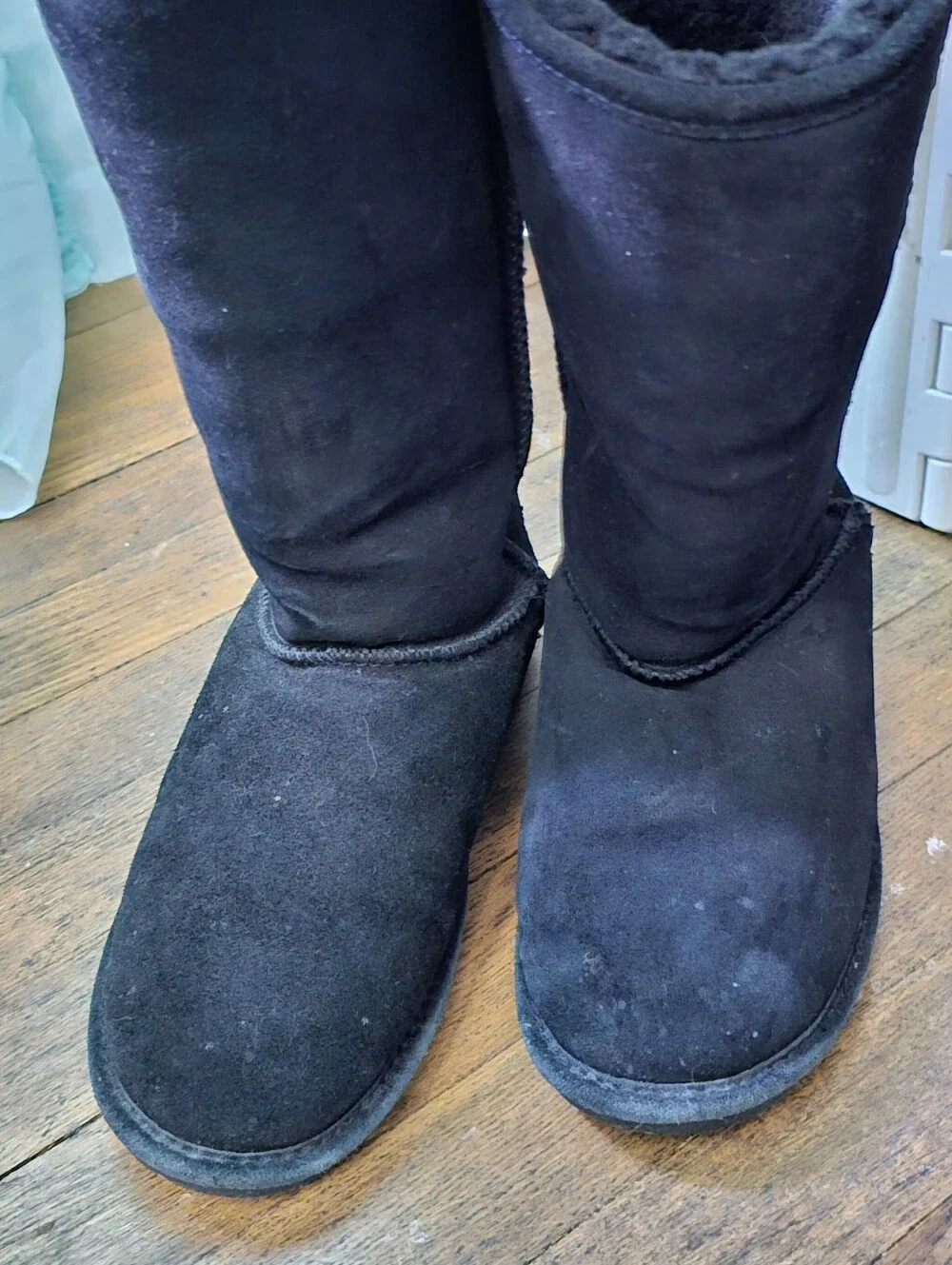 BearPaw Women's Tall Suede Winter Boots - Black